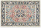RUGGABLE Washable Vintage Area Rug – Kamran Cayenne Red 2x3, Stain-Resistant, Non-Slip – Small Machine Washable Rugs for Living Room, Bedroom, Hallway, Entryway & Bathroom–with Cushioned Pad
