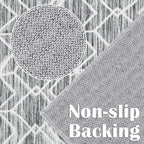 jinchan Moroccan Runner Rug 3x8 - Kitchen Machine Washable Runner Rug Modern Geometric Low-Pile Lightweight Non-Slip Carpet for Entryway Hallway Laundry Room Bedroom Bedside (3x8ft, Grey)