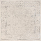 Unique Loom Isabella Collection Area Rug - Adjani (7' 10" Square, White/ Blue)