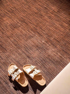 Hand Knotted Loom Wool ECO-Friendly Area Rugs - 6'x6', Square, Brown Color, Solid Plain Design, High Pile Thick Handmade Anti Skid Area Rugs for Living Room, Bed Room (L00111)
