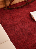 Rugsotic Carpets Hand Knotted Loom Wool ECO-Friendly Area Rugs - 8'x10', Rectangle, Red Color, Solid Plain Design, High Pile Thick Handmade Anti Skid Area Rugs for Living Room, Bed Room (L00111)