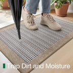 LUMI Inside Door Mat for Entry 32"x47", Absorbent, Dirt Trapper, Low Profile Thin, Non Slip Mats with Rubber Backing, Ideal for Indoor, High Traffic, Garage, Entrance, Classic Beige