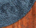 Unique Loom Davos Shag Collection Area Rug - Solid (6' 7" Round, Marine Blue)