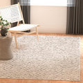 SAFAVIEH Adirondack Collection Area Rug - 4' Square, Ivory & Charcoal, Chevron Design, Non-Shedding & Easy Care, Ideal for High Traffic Areas in Living Room, Bedroom (ADR104N)