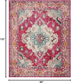 SAFAVIEH Monaco Collection Area Rug - 8' x 11', Pink & Multi, Boho Chic Medallion Distressed Design, Non-Shedding & Easy Care, Ideal for High Traffic Areas in Living Room, Bedroom (MNC243D)