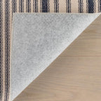 Dash & Albert Axiom Navy Machine Washable Rug, 6 X 9 Feet, Blue/Ivory Stripe Pattern