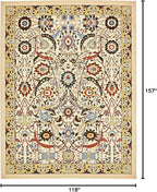 Unique Loom Espahan Collection Area Rug - Cape Cod (9' 10" x 13' 1" Rectangle, Cream/ Black)