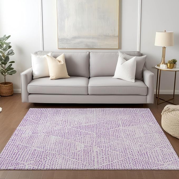 Addison Rugs Chantille ACN591 Purple 8' x 10' Indoor Outdoor Area Rug, Easy Clean, Machine Washable, Non Shedding, Bedroom, Living Room, Dining Room, Kitchen, Patio Rug