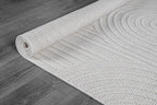 Beverly Rug Micro Loop Area Rug White 6x9 Modern Luxury Soft Circle Geometric Durable Indoor Area Rugs for Living Dining Room Office Stain Resistant Non Shedding Casual Indoor Carpet White 6 x 9
