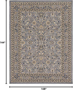Rugs.com Yasmin Collection Rug – 9' x 12' Gray Medium Rug Perfect for Living Rooms, Large Dining Rooms, Open Floorplans