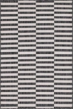 Unique Loom Outdoor Striped Collection Area Rug - Striped (4' 1" x 6' 1" Rectangle, Charcoal/Ivory)