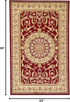 Unique Loom Versailles Collection Traditional Classic Medallion Floral Motif Area Rug (5' 0 x 8' 0 Rectangular, Burgundy/ Ivory)