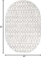 JONATHAN Y Boho Vintage Diamond Cream/Gray Oval Area Rug 5X8 ft, Moroccan Hype for Living Room, Bedroom, Kitchen, Office, Easy-Cleaning, High Traffic, Pet-Friendly, Non-Shedding (MOH101B-5OV)
