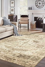 Keen Home Design 6x9 Rug - Machine Washable Area Rug with Non-Slip Backing, Ideal for Living Room, Dining Room, Bedroom - Vintage, Easy Clean, Durable, Low Pile - (6' x 9')