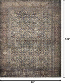 Loloi Amber Lewis Morgan Collection MOG-03 Denim/Multi 8'-3" x 11'-3" 38" Thick Area Rug feat. CloudPile, Neutral, Room Décor, Vintage Inspired, Livingroom, Bedroom, Dining Area