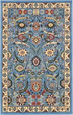 Unique Loom Espahan Collection Area Rug - Cape Cod (5' 3" x 8' Rectangle, Blue/ Black)