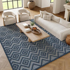 Nourison Home Versatile Navy Blue 6' x 9' Area Rug - Easy Clean, Non Shedding, Bed Room, Living Room, Dining Room, Kitchen (6' x 9')
