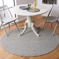 SAFAVIEH Natura Collection Area Rug - 4' Round, Silver, Handmade Wool Blend, Textured Design, Ideal for Living Room, Bedroom, Dining Space (NAT620C)