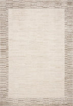 Loloi Chris Loves Julia Calvin Collection CLV-04 Ivory/Pebble 9'-6" x 12'-6" Area Rug Checkered Neutral Soft Living Room Bedroom Carpet