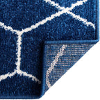 Unique Loom Trellis Frieze Collection Area Rug - Geometric (3' Square, Navy Blue/ Ivory)