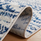 SAFAVIEH Tulum Collection Runner Rug - 2' x 21', Ivory & Navy, Moroccan Boho Tribal Design, Non-Shedding & Easy to Clean, Ideal for Living Room, Hallway, Foyer, Bedroom (TUL272D)