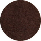Unique Loom Solid Shag Collection Area Rug (7' 1" Round, Chocolate Brown)