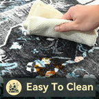 YJ.GWL Area Rugs for Living Room 4x6 Machine Washable Rugs for Bedroom, Non Slip Floral Vintage Rug Indoor Carpet, Stain Resistant Throw Rug for Dining Room Kitchen, Black Grey Blue