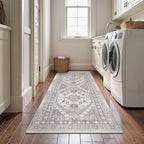 zesthome 2x6 Runner Rug for Hallways, Machine Washable Rug, Non Slip Vintage Low Pile Runners, Stain Resistant Runners for Entryway, Kitchen, Bathroom, Laundry Room, Corridor