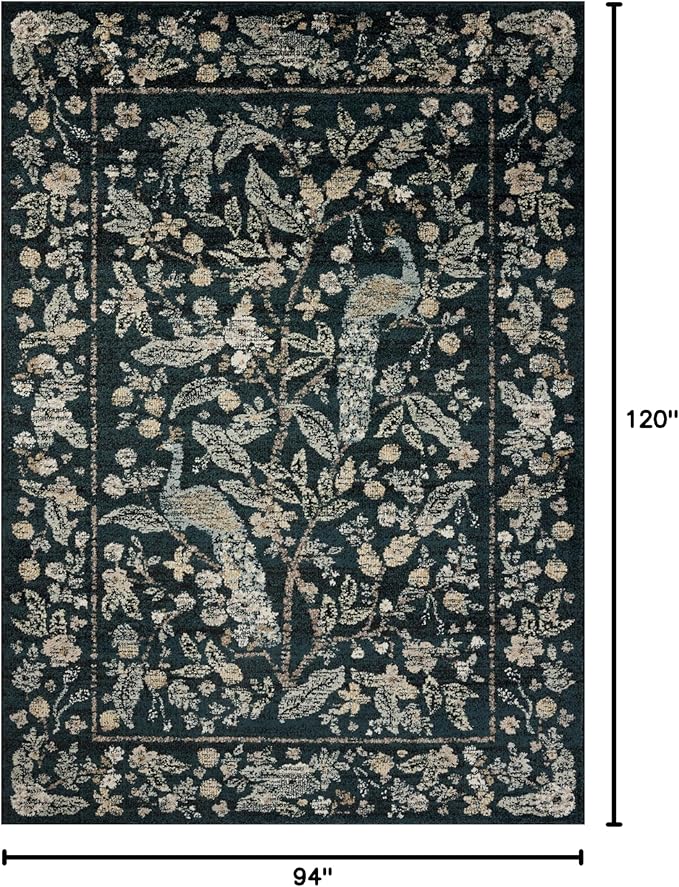 Loloi Rifle Paper Co. Laurel Collection LAU-05 Navy/Multi 7'-10" x 10' Area Rug