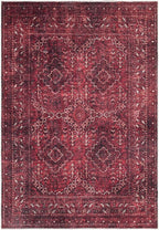 Bloom Rugs Washable Non-Slip 3' x 5' Rug - Dark Red Traditional Bordered Area Rug for Living Room, Bedroom, Dining Room, and Kitchen - Exact Size: 3' x 5'
