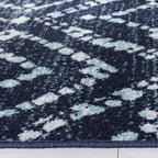 SAFAVIEH Adirondack Collection Runner Rug - 2'6" x 16', Navy & Ivory, Modern Diamond Distressed Design, Non-Shedding & Easy Care, Ideal for High Traffic Areas in Living Room, Bedroom (ADR131N)
