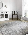 Loloi Teagan Collection TEA-01 Denim/Mist 9'-9" x 13'-6" Area Rug, Large, Soft Neutral Rug, High-Traffic for Living Room, Bedroom, Home Office, Dining Area