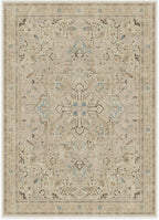 RUGGABLE Washable Vintage Area Rug – Kamran Ivory Opal 10x14, Stain-Resistant, Non-Slip – Large Machine Washable Rugs for Living Room, Bedroom, Hallway, Entryway & Office–with Standard Pad