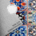Moroccan Trellis Rugs 8x10 -Moroccan Tile Rug, 5x8 ft, Colorful Trellis Area Rug, Geometric Patchwork Washable Non-Slip Stain Resistant, Oriental Traditional Home Decor & Gifts