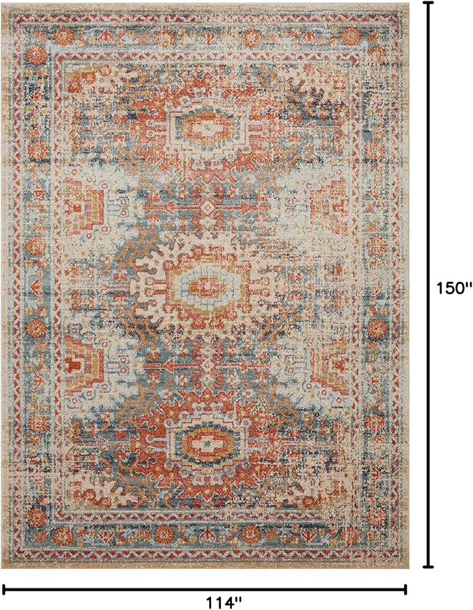 Loloi Jocelyn Collection JOC-03 Mist/Multi 9'-6" x 12'-6" .38" Thick Area Rug