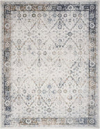 Nourison Home Astra Machine Washable Ivory Blue 6'7" x 9' Area Rug - Easy Clean, Non Shedding, Bed Room, Living Room, Dining Room, Kitchen (7' x 9')