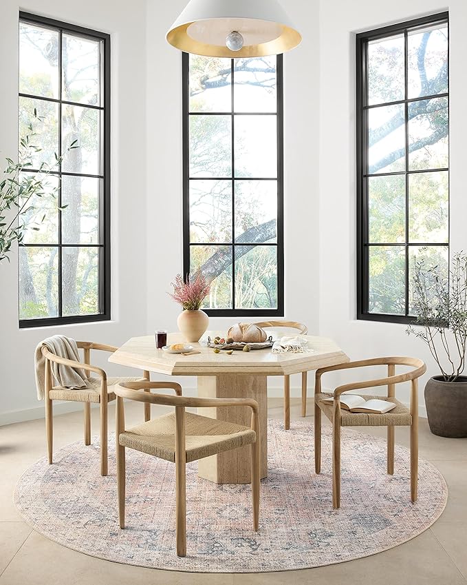 Loloi Skye Collection SKY-01 Blush/Grey 7' x 9' Oval Area Rug