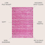 JONATHAN Y Boho Vintage Diamond Fuchsia/Ivory Indoor Area Rug 8X10 ft, Moroccan Hype for Living Room, Bedroom, Kitchen, Office, Easy-Cleaning, High Traffic, Pet-Friendly, Non-Shedding (MOH101G-8)