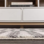 JONATHAN Y Lyla Offset Stripe Gray/Cream Indoor Area Rug, 5x8, Contemporary, Modern, Easy-Cleaning for Living Room, Bedroom, Kitchen, Pet Friendly, Non-Shedding (MOH204A-5)