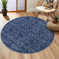 RUGSREAL 3ft Round Solid Area Rug Entryway 3ft Circle Rug Machine Washablr Small Dining Room Throw Rug Modern Contemporary Area Rug for Bedroom Living Room Nursery, 3' x 3' Round Blue