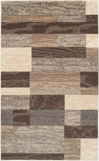 Superior Indoor Area Rug, Jute Backed, Modern Geometric Patchwork Floor Decor for Bedroom, Office, Living Room, Entryway, Hardwood Floors, Rockwood Collection, 8' x 10', Slate