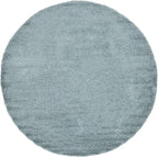 Unique Loom Solid Shag Collection Area Rug (8' Round, Light Slate Blue)