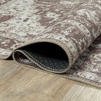 Bloom Rugs Washable Non-Slip 8' x 10' Rug - Dark Brown Traditional Medallion Area Rug for Living Room, Bedroom, Dining Room, and Kitchen - Exact Size: 8' x 10'
