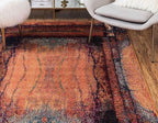 Unique Loom Estrella Collection Rustic, Distressed, Modern, Abstract Area Rug (3' 3 x 5' 3 Rectangular, Orange/Black)