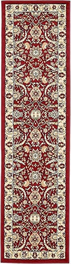 Unique Loom Espahan Collection Area Rug - Cape Cod (2' 2" x 8' 2" Runner, Red/ Beige)