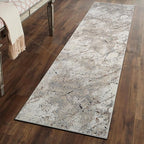 Rugshop Drifted Marble Abstract Area Rug Durable, Kid & Pet Friendly Gray, Ivory, Neutral Tones 2' 3" x 6' Runner Ideal for Hallway, Kitchen, Entryway, or Behind The Sofa