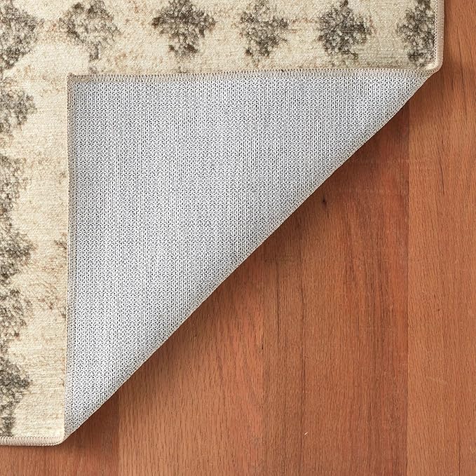 Dash & Albert Izzy Grey Machine Washable Rug, 2 X 3 Feet, Grey Graphic Pattern