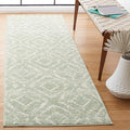 SAFAVIEH Adirondack Collection Runner Rug - 2'6" x 8', Green & Ivory, Modern Diamond Distressed Design, Non-Shedding & Easy Care, Ideal for High Traffic Areas in Living Room, Bedroom (ADR131Y)