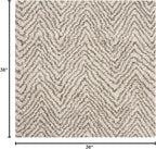 SAFAVIEH Hudson Shag Collection Area Rug - 3' Square, Ivory & Grey, Chevron Design, Non-Shedding & Easy Care, 2-inch Thick Ideal for High Traffic Areas in Living Room, Bedroom (SGH375A)