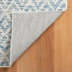 Dash & Albert Melange Diamond Blue Machine Washable Rug, 7.5 X 9.5 Feet, Blue Geometric Pattern
